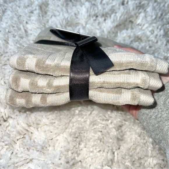 H&M Home 3-Pack Washcloths Organic Cotton Jacquard-Weave Taupe Size 12x12” NWT - Picture 6 of 9